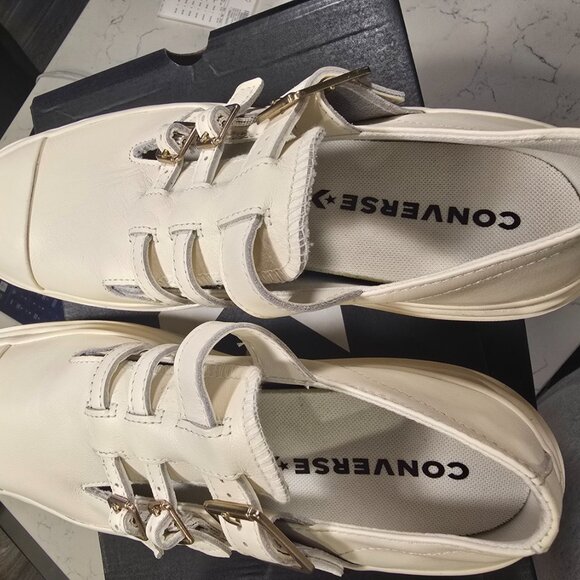 CONVERSE Chuck Taylor All Star Lugged Heel Mary Jane Platform Leather SZ 7.5 NEW - Picture 7 of 13